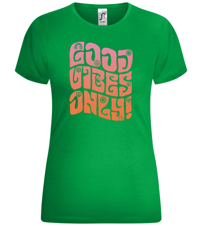 Good Vibes Only Gradient Design - Comfort women's t-shirt_MEADOW GREEN_front