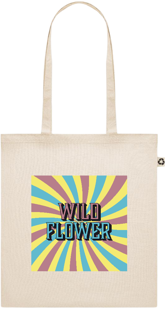 Wild Flower Design - Recycled cotton shopping bag_BEIGE_front