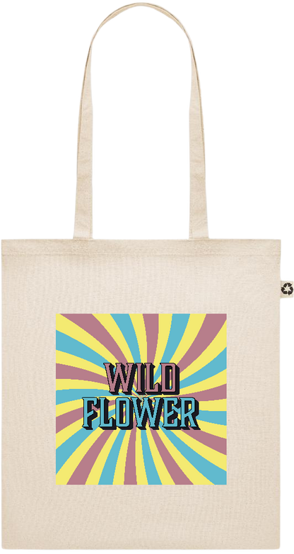 Wild Flower Design - Recycled cotton shopping bag_BEIGE_front