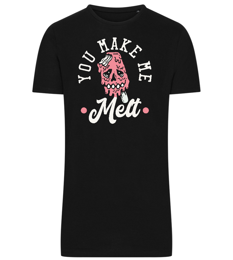 You Make Me Melt Ice Cream Design - Comfort men's long t-shirt_DEEP BLACK_front