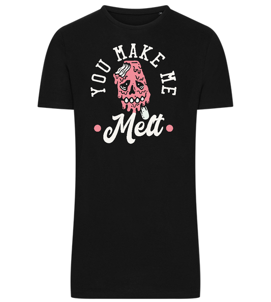 You Make Me Melt Ice Cream Design - Comfort men's long t-shirt_DEEP BLACK_front