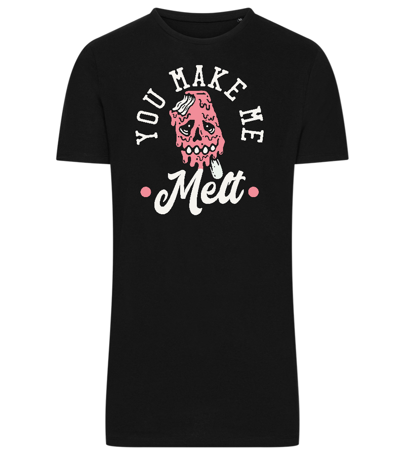 You Make Me Melt Ice Cream Design - Comfort men's long t-shirt_DEEP BLACK_front