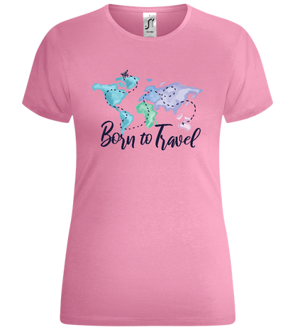 Born to Travel Design - Comfort women's t-shirt_PINK ORCHID_front