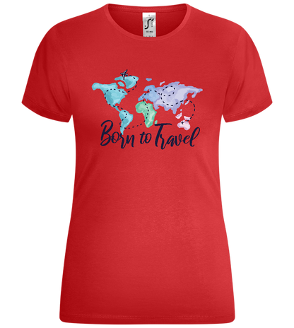 Born to Travel Design - Comfort women's t-shirt_RED_front