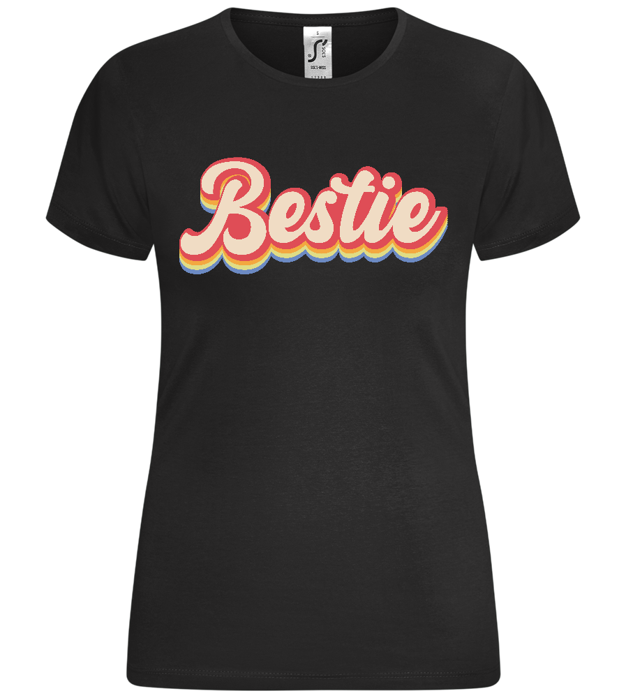 Retro Bestie Design - Comfort women's t-shirt_DEEP BLACK_front