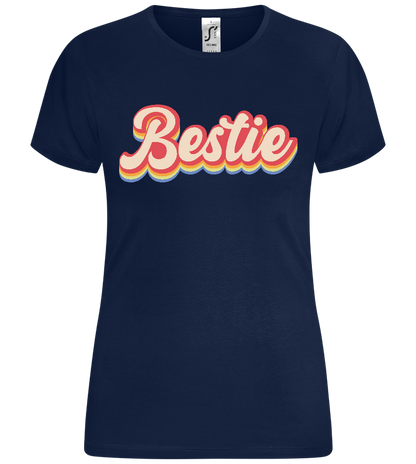 Retro Bestie Design - Comfort women's t-shirt_MARINE_front