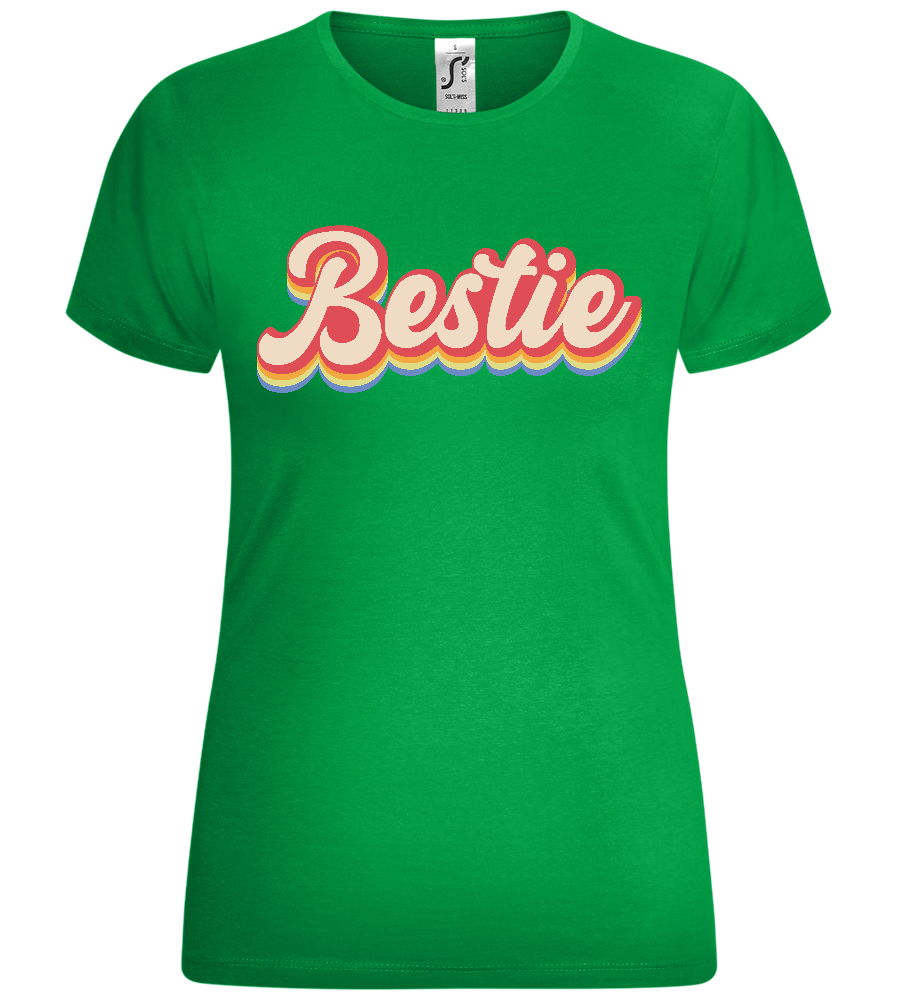 Retro Bestie Design - Comfort women's t-shirt_MEADOW GREEN_front