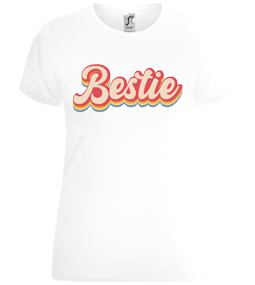 Retro Bestie Design - Comfort women's t-shirt_WHITE_front