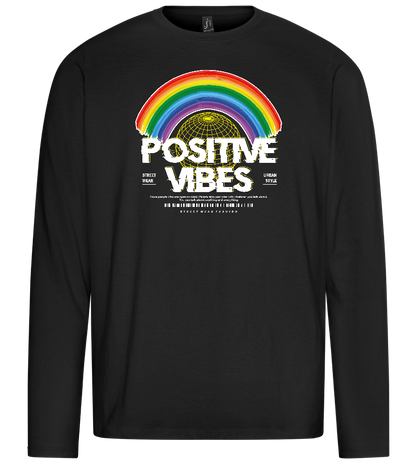 Positive Vibes Design - Premium men's long sleeve t-shirt_DEEP BLACK_front