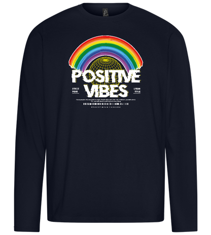 Positive Vibes Design - Premium men's long sleeve t-shirt_FRENCH NAVY_front