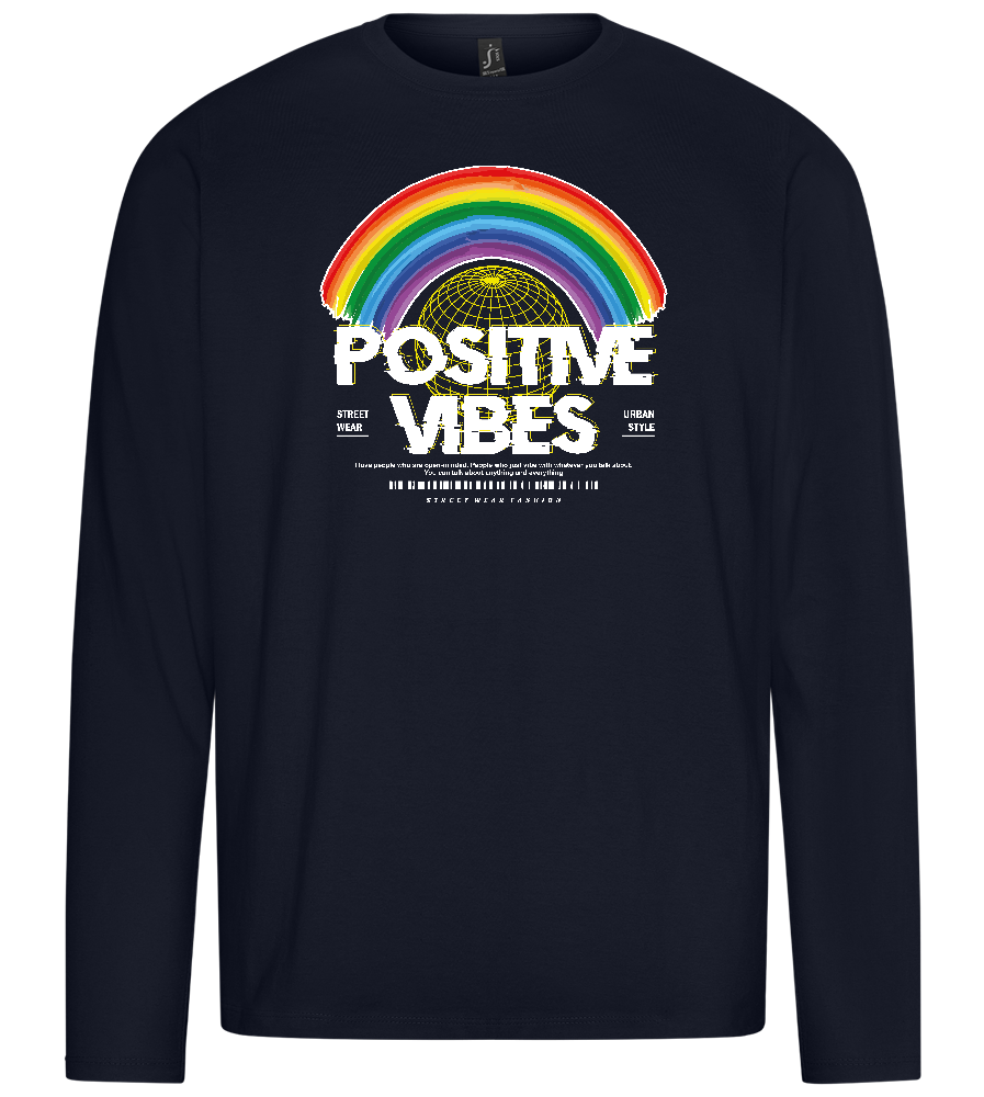 Positive Vibes Design - Premium men's long sleeve t-shirt_FRENCH NAVY_front