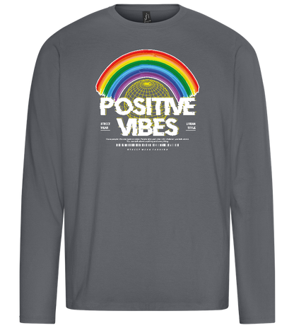 Positive Vibes Design - Premium men's long sleeve t-shirt_MOUSE GREY_front