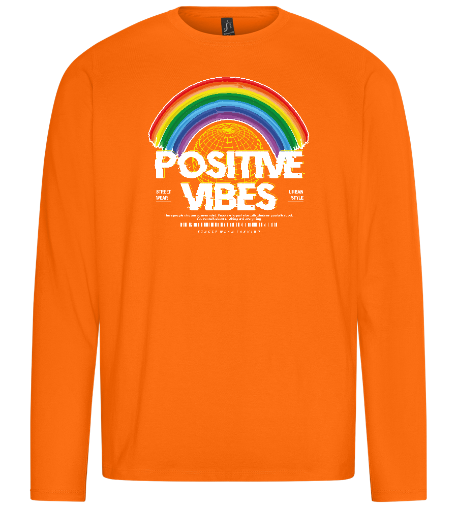 Positive Vibes Design - Premium men's long sleeve t-shirt_ORANGE_front