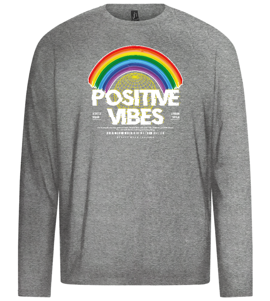 Positive Vibes Design - Premium men's long sleeve t-shirt_ORION GREY_front