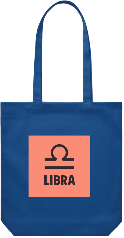 Zodiac Libra Design - Premium Canvas colored cotton shopping bag_ROYAL BLUE_front