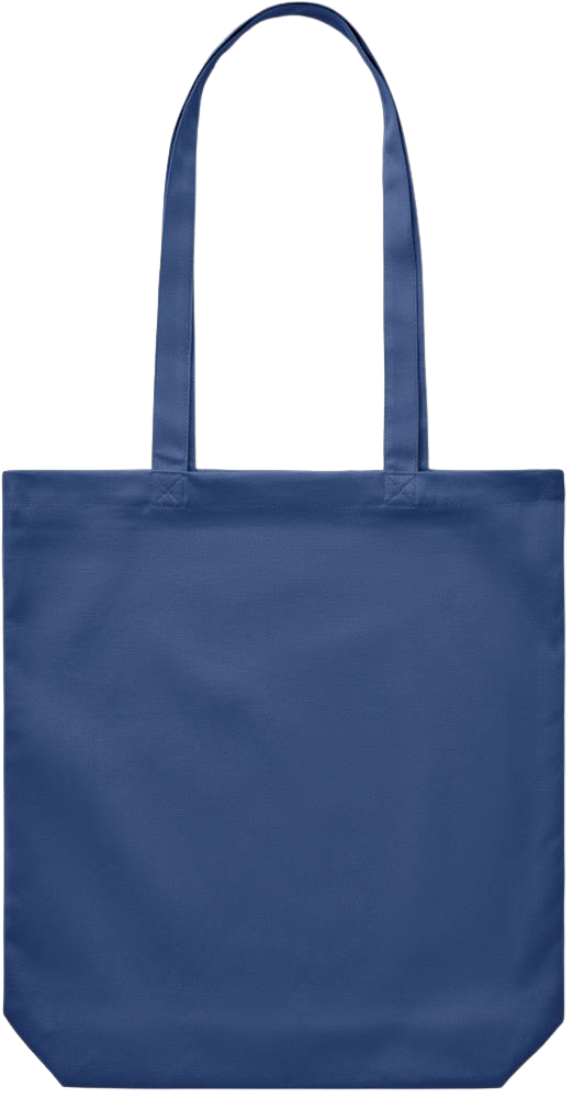 Zodiac Libra Design - Premium Canvas colored cotton shopping bag_BLUE_back