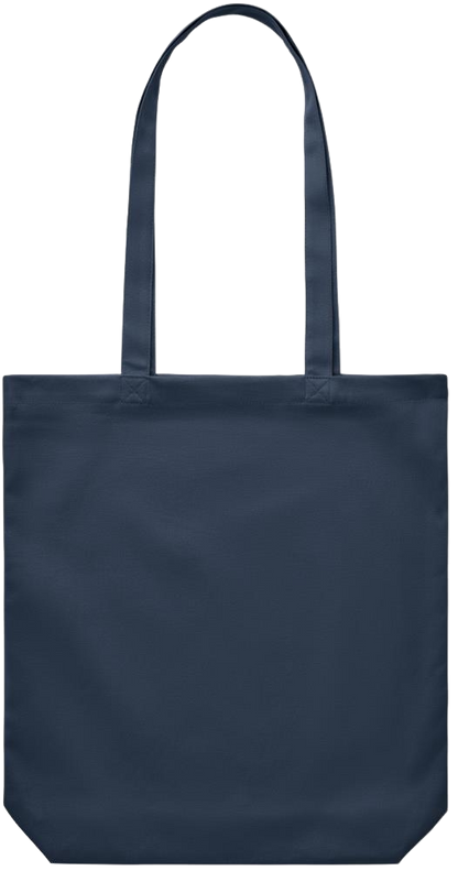 Zodiac Libra Design - Premium Canvas colored cotton shopping bag_FRENCH NAVY_back