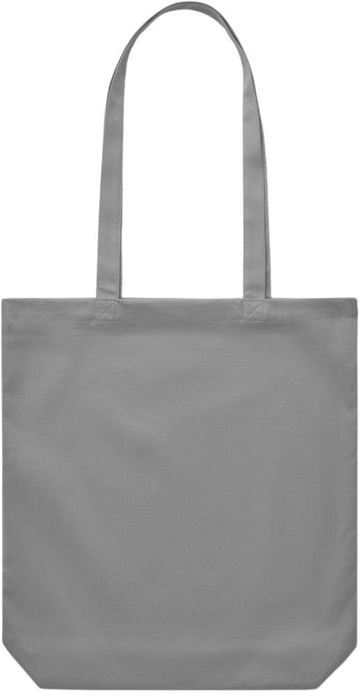 Zodiac Libra Design - Premium Canvas colored cotton shopping bag_GREY_back