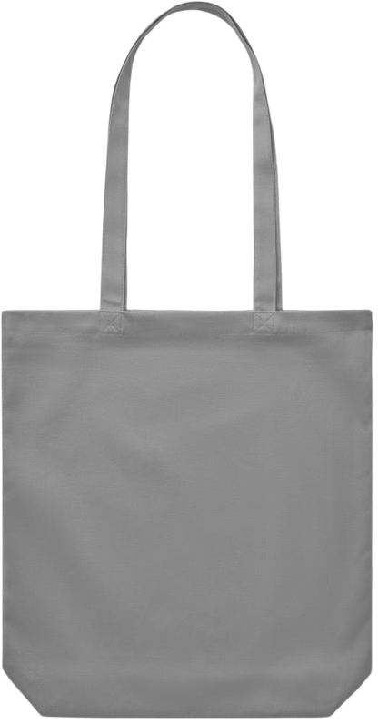 Zodiac Libra Design - Premium Canvas colored cotton shopping bag_GREY_back