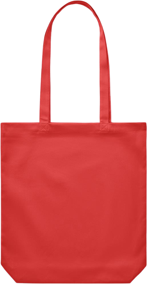 Zodiac Libra Design - Premium Canvas colored cotton shopping bag_RED_back