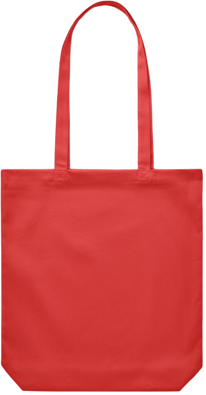 Zodiac Libra Design - Premium Canvas colored cotton shopping bag_RED_back