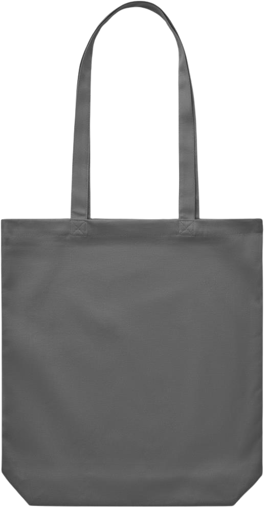 Zodiac Libra Design - Premium Canvas colored cotton shopping bag_STONE GREY_back