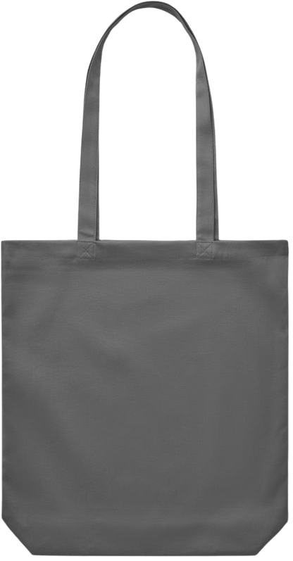 Zodiac Libra Design - Premium Canvas colored cotton shopping bag_STONE GREY_back