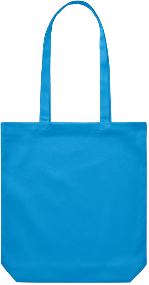 Zodiac Libra Design - Premium Canvas colored cotton shopping bag_TURQUOISE_back