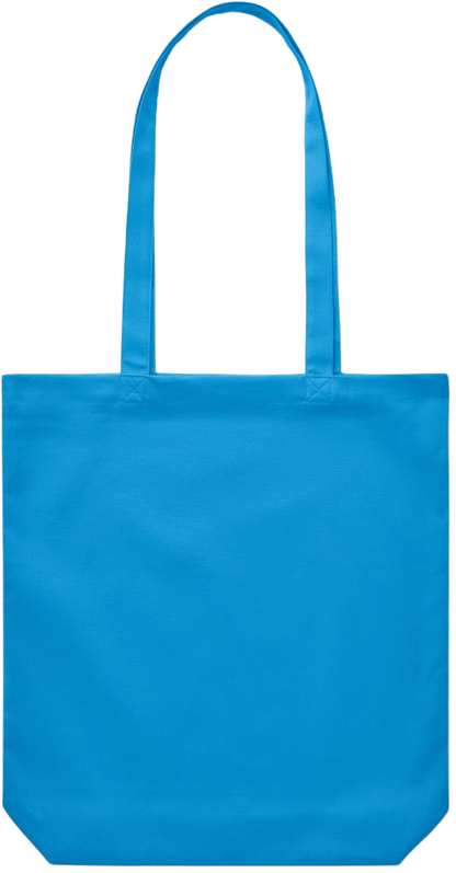 Zodiac Libra Design - Premium Canvas colored cotton shopping bag_TURQUOISE_back