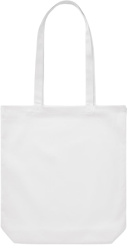 Zodiac Libra Design - Premium Canvas colored cotton shopping bag_WHITE_back