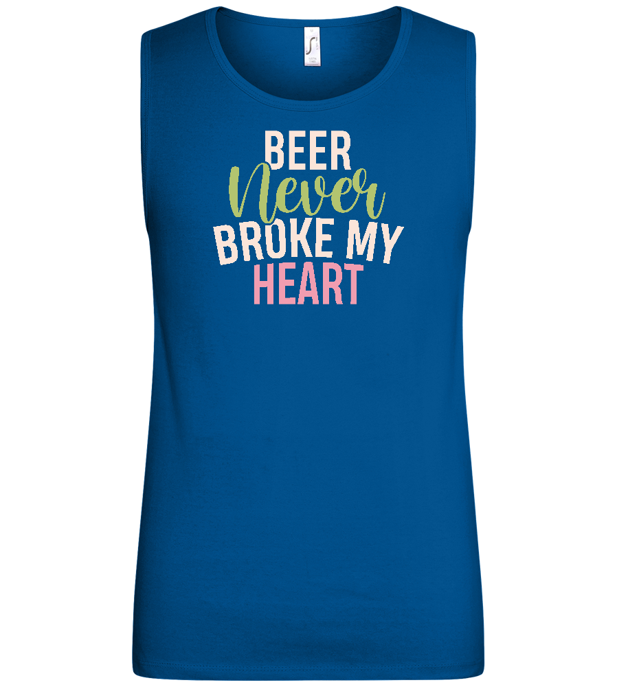 Never Broke My Heart Design - Basic men's tank top_ROYAL_front