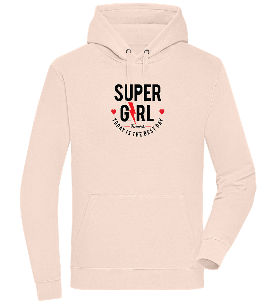 Super Girl Forever Design - Premium unisex hoodie_LIGHT PEACH ROSE_front