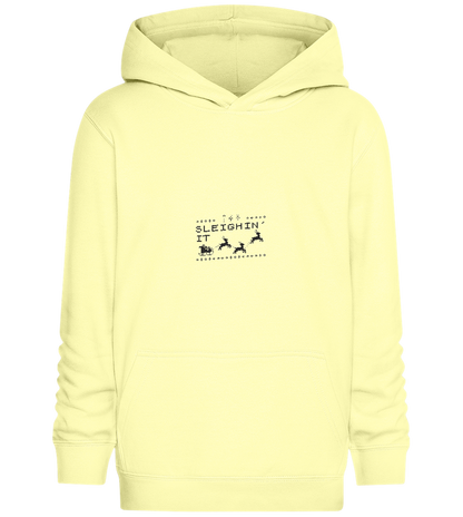 Sleighin' It Design - Comfort Kids Hoodie_AMARELO CLARO_front