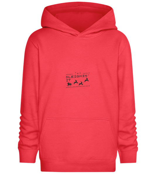 Sleighin' It Design - Comfort Kids Hoodie_BRIGHT RED_front