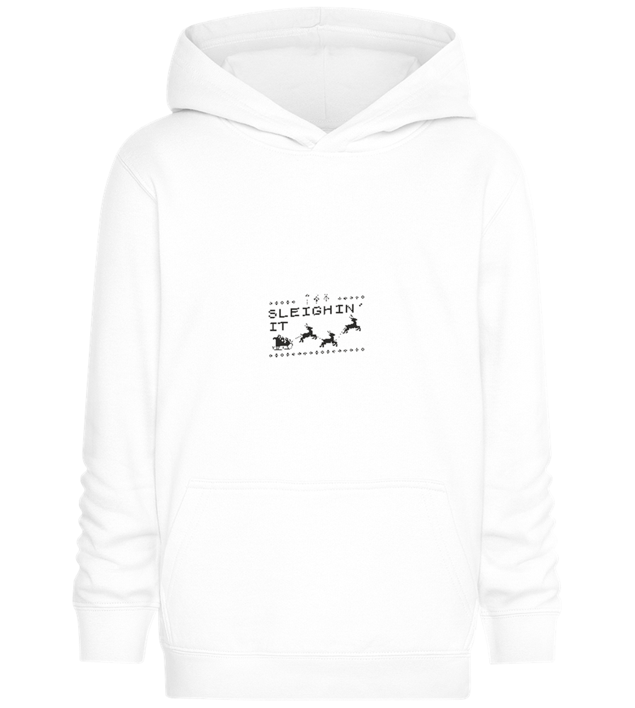 Sleighin' It Design - Comfort Kids Hoodie_WHITE_front