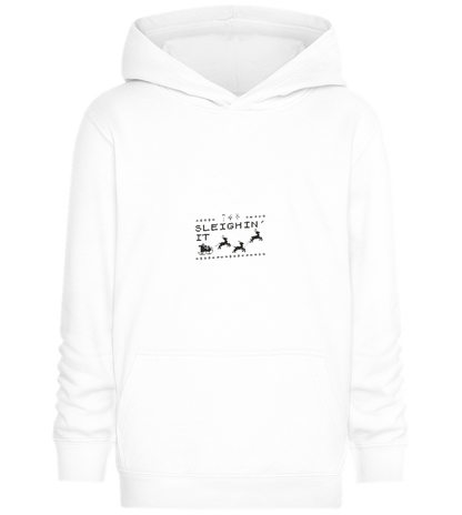 Sleighin' It Design - Comfort Kids Hoodie_WHITE_front