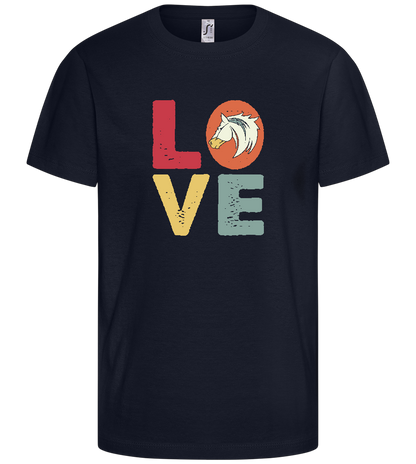 LOVE Horses Letters Design - Comfort kids fitted t-shirt_FRENCH NAVY_front