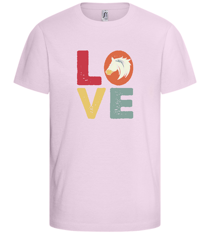 LOVE Horses Letters Design - Comfort kids fitted t-shirt_LIGHT PINK_front