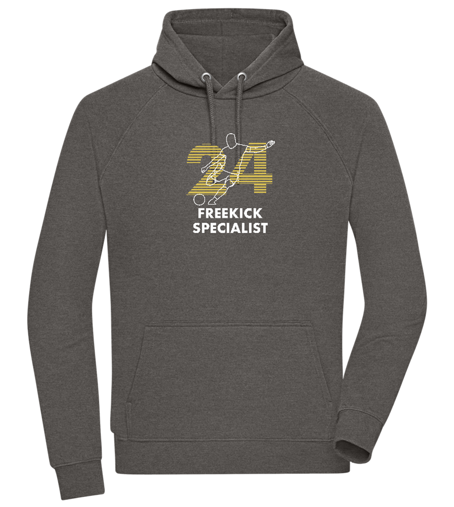 Freekick Specialist Design - Comfort unisex hoodie_CHARCOAL CHIN_front
