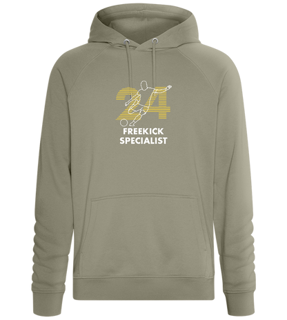 Freekick Specialist Design - Comfort unisex hoodie_KHAKI_front