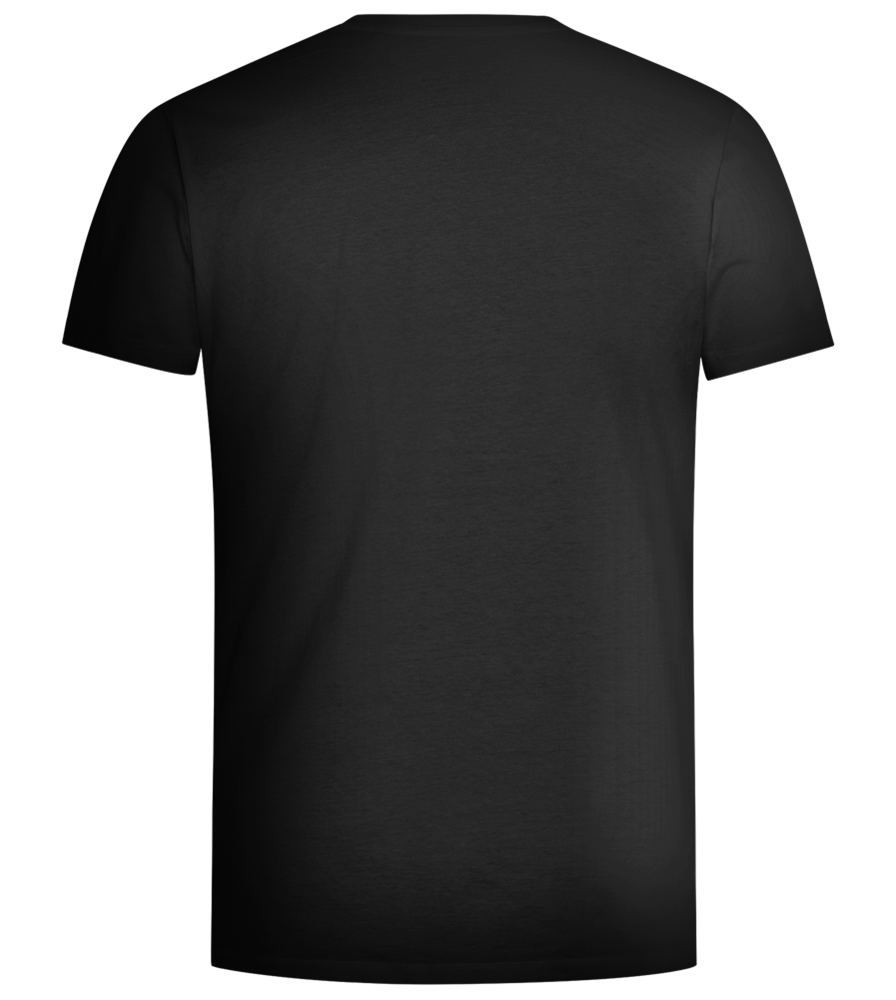 Skull and Barbells Design - Premium men's close fitting t-shirt_DEEP BLACK_back