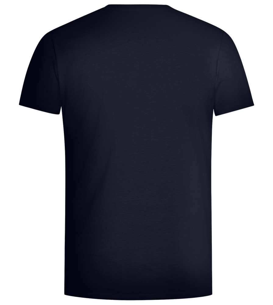 Skull and Barbells Design - Premium men's close fitting t-shirt_FRENCH NAVY_back