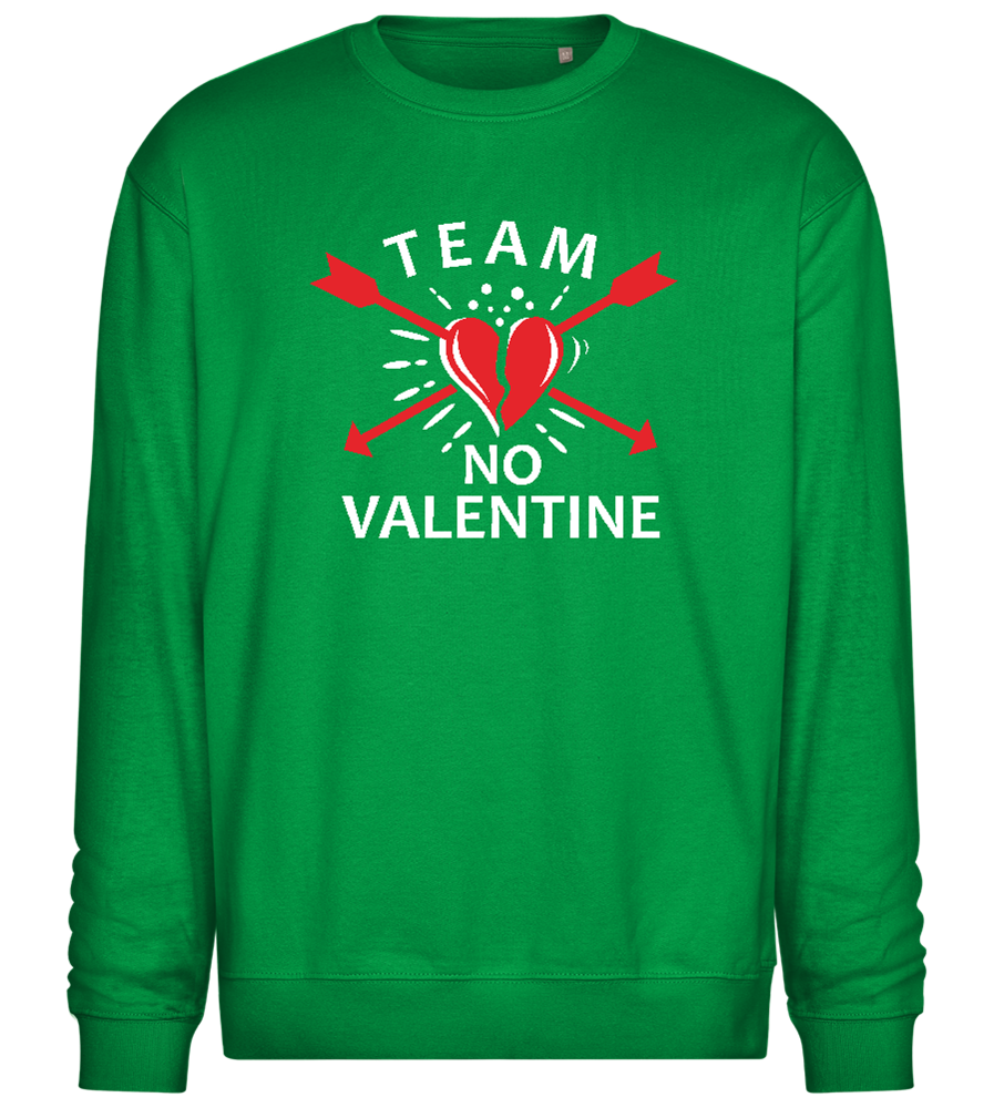 Team No Valentine Design - Comfort Essential Unisex Sweater_MEADOW GREEN_front