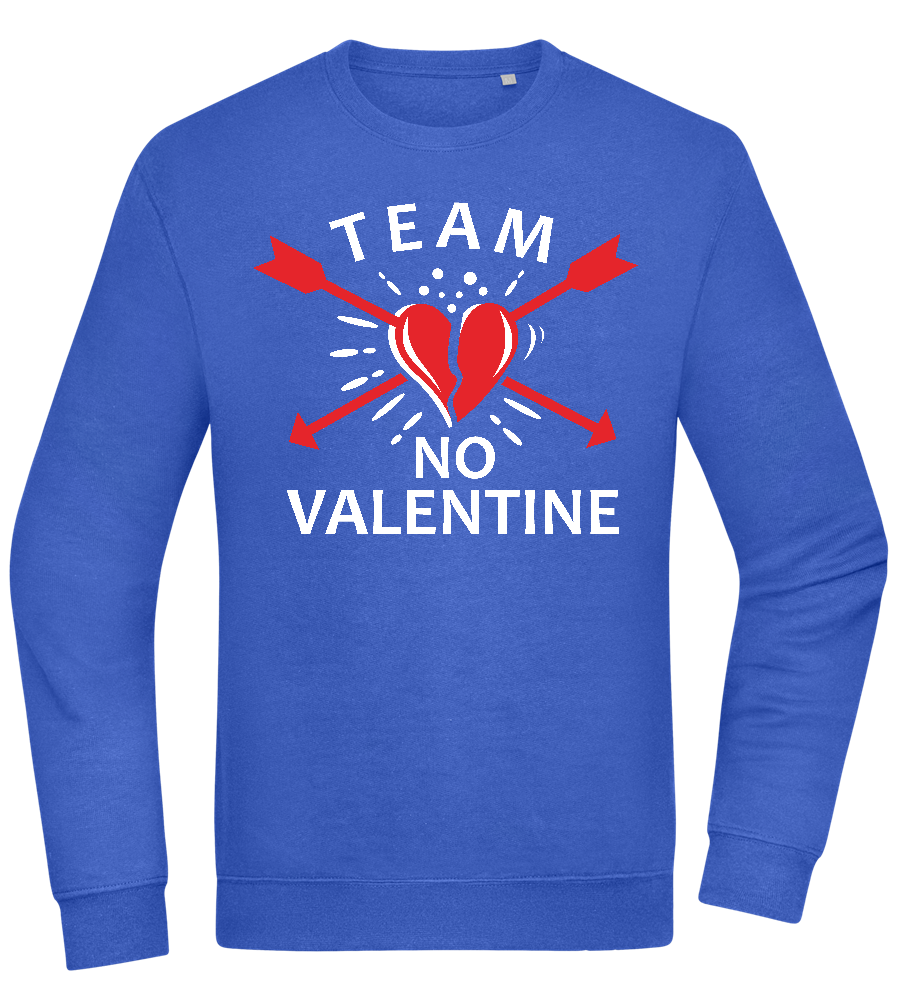 Team No Valentine Design - Comfort Essential Unisex Sweater_ROYAL_front