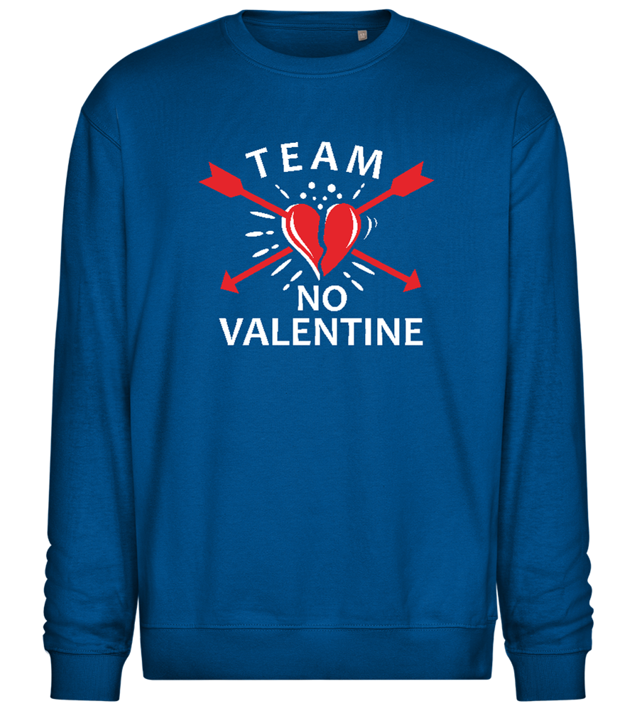 Team No Valentine Design - Comfort Essential Unisex Sweater_ROYAL_front