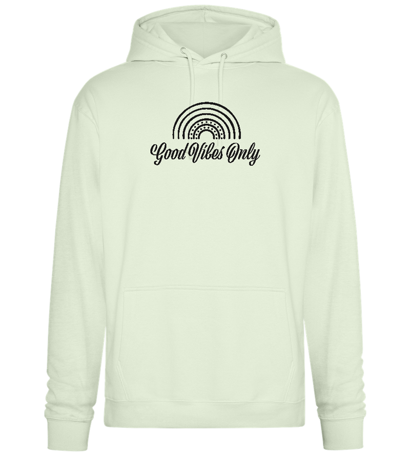 Good Vibes Only Design - Premium Essential Unisex Hoodie_CREAMY GREEN_front