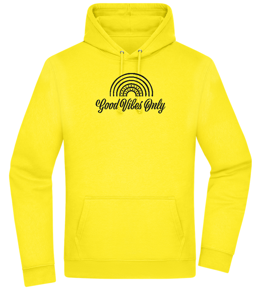 Good Vibes Only Design - Premium Essential Unisex Hoodie_YELLOW_front