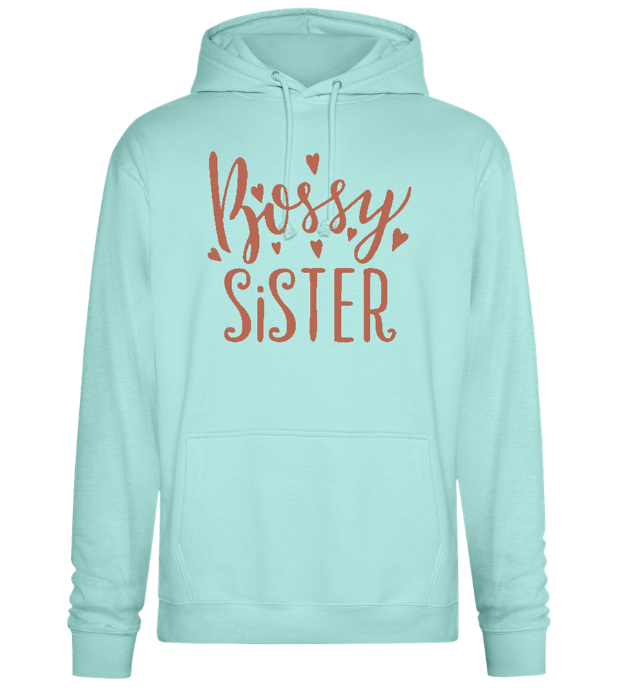 Bossy Sister Text Design - Premium Essential Unisex Hoodie_ARCTIC BLUE_front