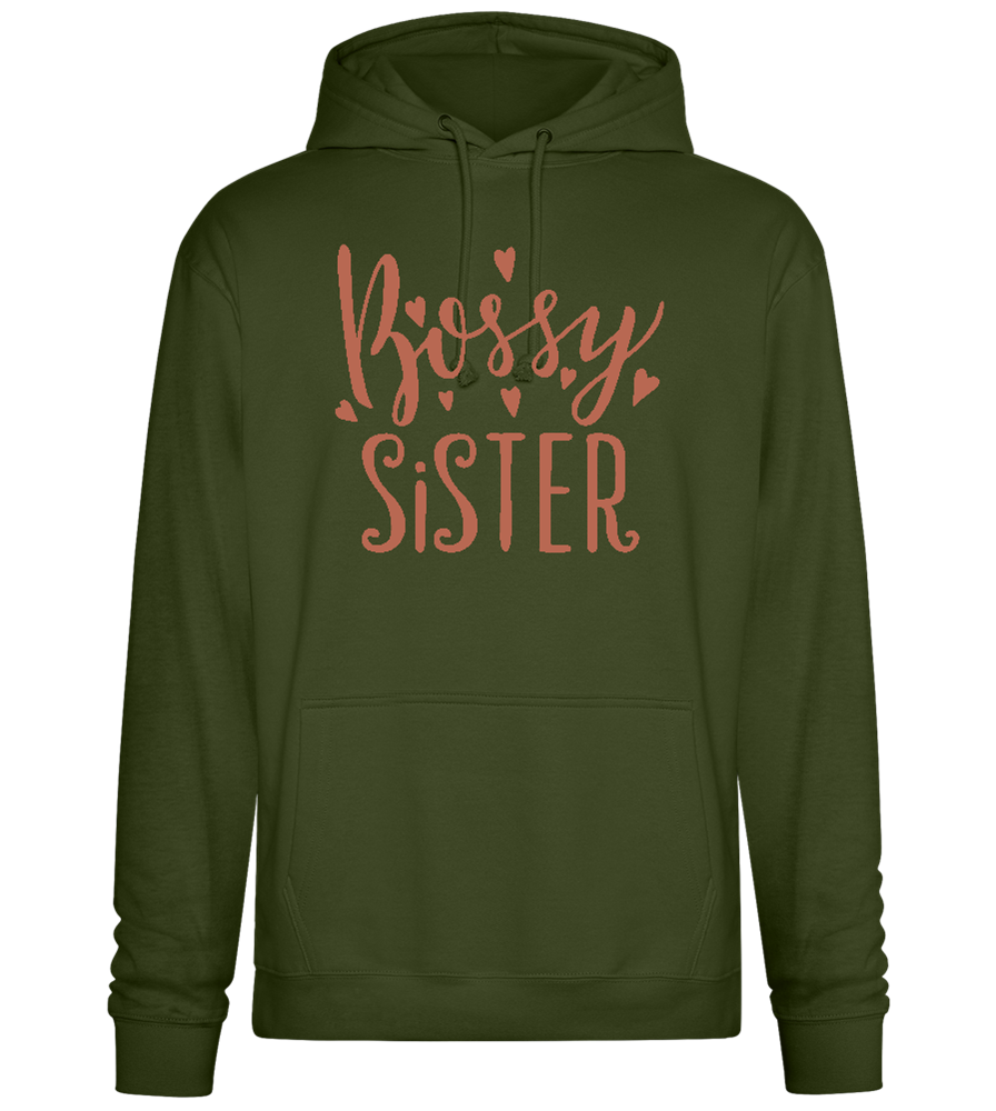 Bossy Sister Text Design - Premium Essential Unisex Hoodie_ARMY_front