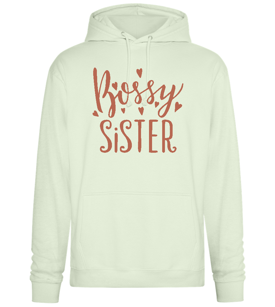 Bossy Sister Text Design - Premium Essential Unisex Hoodie_CREAMY GREEN_front